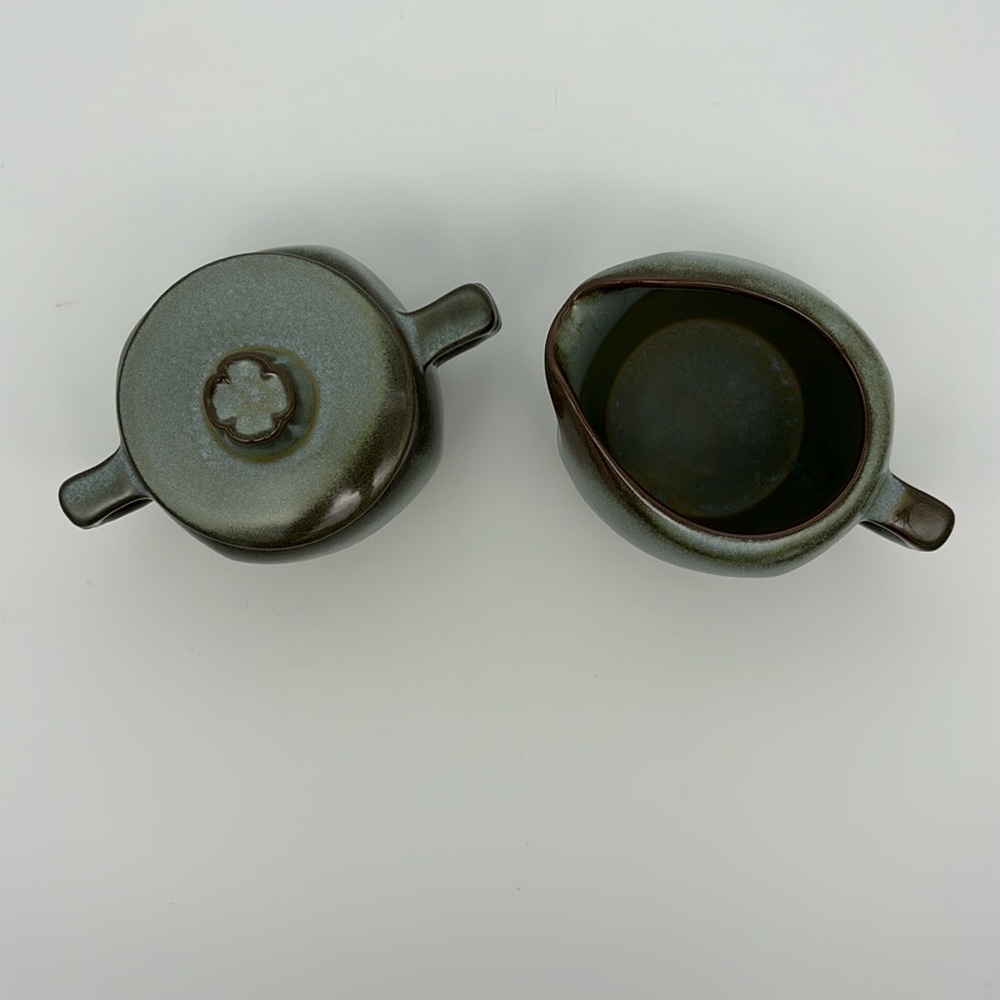Vintage Frankoma Plainsman Woodland Moss Creamer and Sugar Bowl - Picture 3 of 7